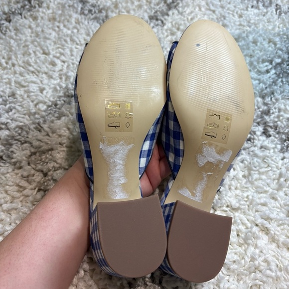 J. Crew All-Day Mules in Blue/White Gingham Size 8 - Picture 9 of 11